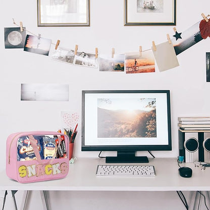 Chenille letter snacks bag zipper