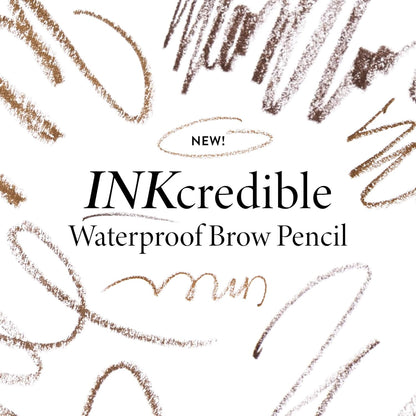 LAURA GELLER NEW YORK INKcredible Waterproof Brow Pencil- Blending Spoolie Brush - Long Lasting Eyebrow Filler (03 Medium Brown)
