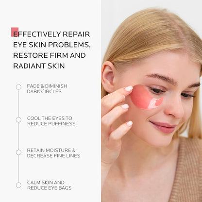 Dr. Pure Under Eye Patches for Puffiness: Caffeine Eye Mask Soothe Fine Lines Wrinkles with Niacinamide Hyaluronic Acid - Reduce Dark Circles Eye Gel Pad (30 Pairs)