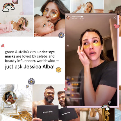 Grace & Stella Under Eye Mask (Gold, 6 Pairs) Dark Circles Under Eye Treatment, Puffy Eyes, Undereye Bags, Wrinkles - Bachelorette Party Favors, Women Gifts, Vegan, Cruelty-Free Eye Patches for Adults