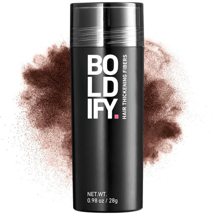 BOLDIFY Hair Fibers (28g) - Fill In Thinning and Fine Hair for an Instantly Fuller, Thicker Look - 14 Shades for Women & Men - Hazel Brown