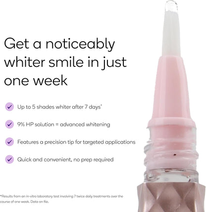 Burst Precision Whitening Pen, 9% HP, 45 Whitening Treatments, Enamel Safe, Vegan, Paraben Free, Delicious Flavor, Rose Gold, 1 Count