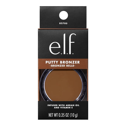 e.l.f. Putty Bronzer, Creamy & Highly Pigmented Formula, Creates a Long-Lasting Bronzed Belle Glow, Infused with Argan Oil & Vitamin E, 0.35 Oz