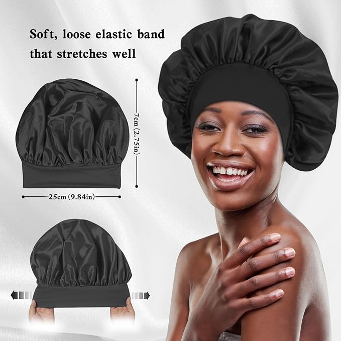 3pcs satin bonnet silky bonnet