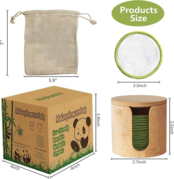 Reusable cotton rounds 16pcs 100%