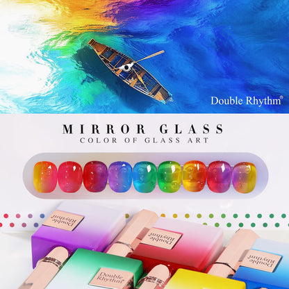 Double Rhythm 6 Pcs 15 ML Gel Polish Set Same Color Same Bottle Soak Off Gel Polish Kit Nail Art Manicure Salon DIY at Home for Women (Jelly Yellow Pink Red Purple Blue-T6-25)