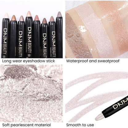 evpct 2Pcs Cream Eyeshadow Sticks Set for Eyes Waterproof, Pearl Shimmer Matte Eye shadow Stick Pencil Pen Bulk sombras en crema para ojos 18+18