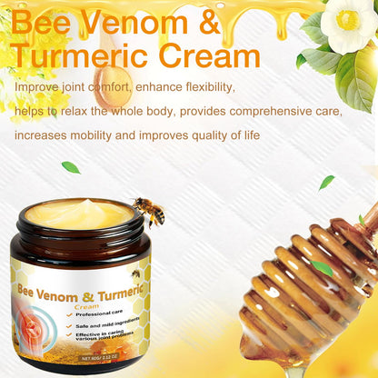 2Pcs Professional Bee Venom Joint,Bee Venom & Turmeric Cream,Natural Bee Venom Cream,Effective for The Back,Waist,Neck,Hands,Knees