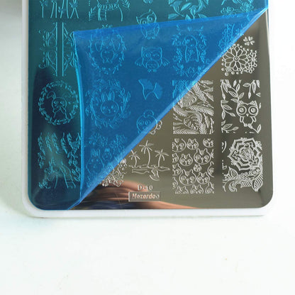 2pcs Mix Nail Art Stamp Template Dreamcatcher Feather Pendant Image Nail Stamping Plates Cute Animals Cartoon DIY Designs Manicure Stamper Plate Stencils