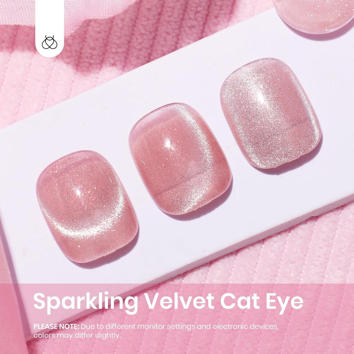 Beetles Pink Cat Eye Gel Nail Polish - 15ML Summer Light Pink Cat Eye Glitter Shimmer Gel Polish with Magnet Soak Off UV Soft Afternoon Collection Nail Art Design Manicure Gifts for Women
