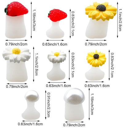 32PCS Silicone Toe Separators for Pedicure, Cute Daisy Flower strawberry Pearl Shaped Toe Nail Spacers for Pedicures Nail Art Salon Tools Nail Art Accessories