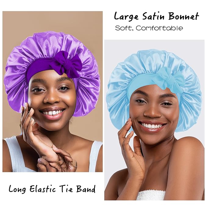 3pcs satin bonnet for sleeping