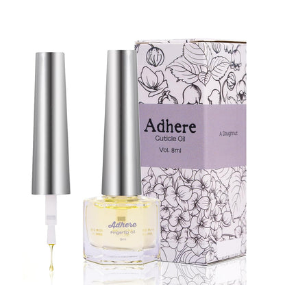 ADHERE Cuticle Oil for Nails Professional Nail Oil 8ML, Jojoba Nail Cuticle Oil Contains Vitamins with Soft Brush, for Nourishing, Hydrating, Dry Rough Nail Care Repair Essential Nail Care（Milky）
