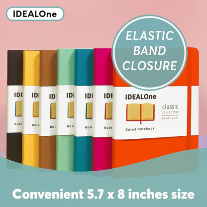 IDEALOne Hardcover Journal Notebook Lined – A5 (5.7 x 8 inch), Wide college ruled,160 pages, 100GSM Thick Paper, Journal for Women, Men, Notebooks for Work, Journal for Writing –Scarlet Red