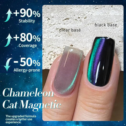 BORN PRETTY Cat Magnetic Gel Nail Polish,Chameleon Holorgraphic Cat Magnetic Eye Gel Polish Sway Sea Gel Polish