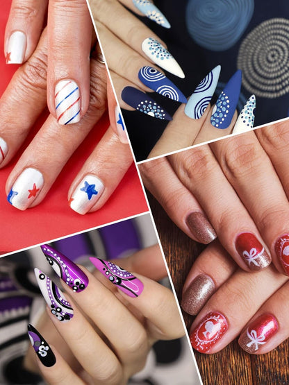 12 Color 3D Nail Art Pens Set, Kalolary Nail Point Graffiti Dotting Pen Drawing Painting Liner Brush for DIY Nail Art Beauty Adorn Manicure Tools