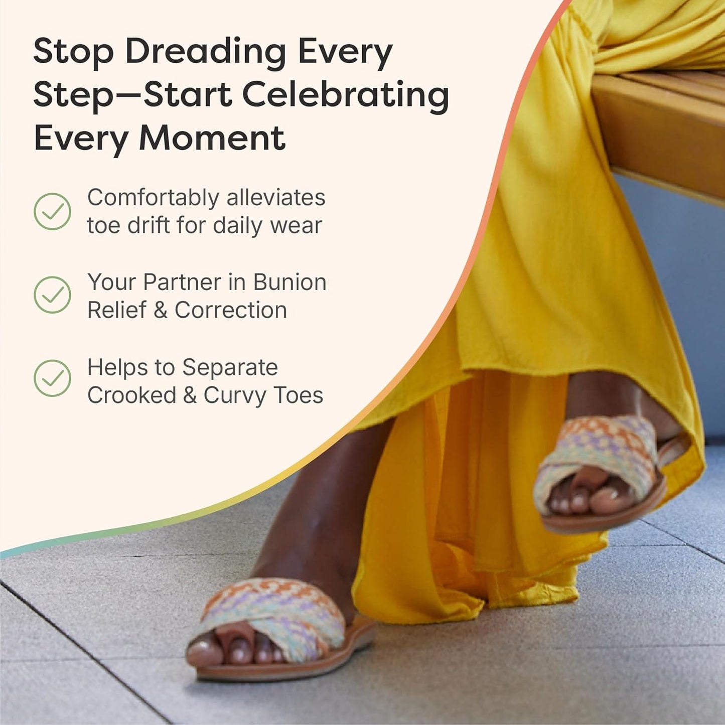 ZenToes Gel Toe Separators for Overlapping Toes, Bunions, Big Toe Alignment, Corrector and Spacer - 4 Pack (Cocoa)