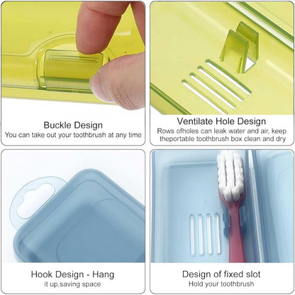 2 Packs Toothbrush Travel Case, Breathable Toothbrush Travel Holders, Compact Portable Toothbrush Holder for Travel, Vacation, Camping, Gym, Business Trips, Office