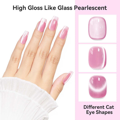 Cat Eye Gel Nail Polish, Moonlight Glitter Holographic Cateye Nail Polish with Magnet 12ML, Magnetic Mirror Glass Ceramics Smoothie UV Gel for Nail Art Manicure DIY at Home