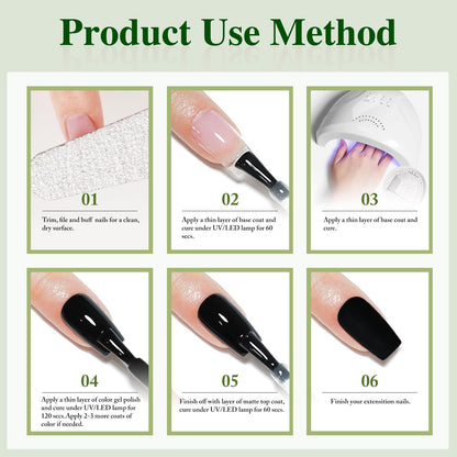 Double Rhythm 15ML No Wipe Gel Top Coat Base Coat Iridescent Glitter Shimmer 2 in 1 Nail Polish Soak Off Manicure DIY Home Salon (Matte Top Coat)