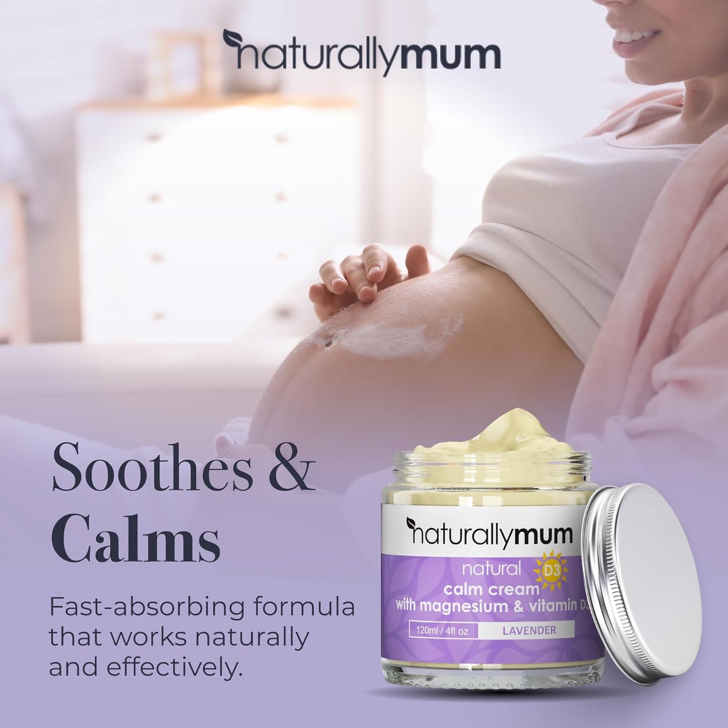 Magnesium Cream with Vitamin D3 [4 Fl Oz] - Magnesium and VIT D Lotion - Turmeric & Arnica Calm Cream - Magnesium and VIT D3 - Lavender