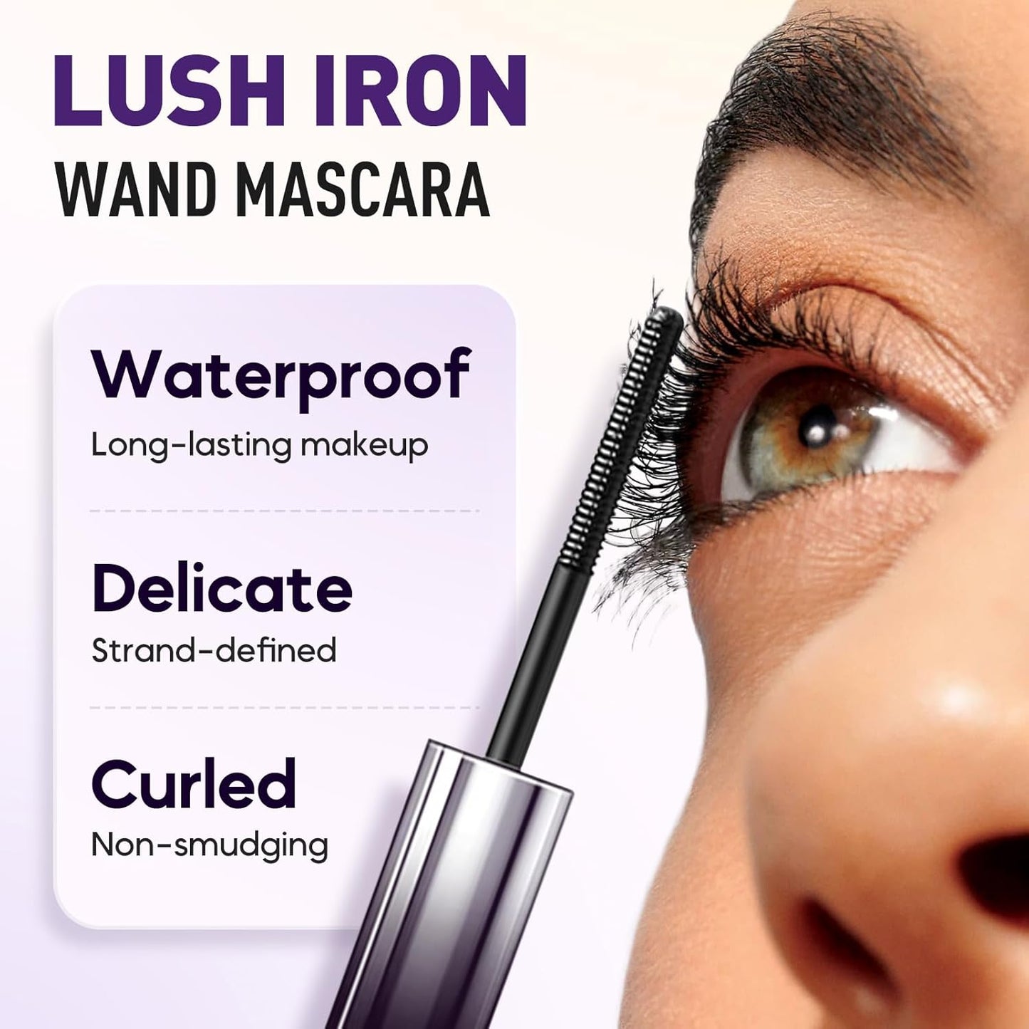 Iron Wand Mascara, 2025 New Metal Wand Mascara Volume and Length Waterproof, Long-Lasting 3D Curling Eyelash Lash Extensions Iron Mascaras (Brown)