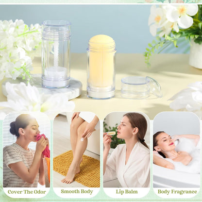 30 Pcs Empty Deodorant Containers Twist up Filling Stick Plastic Deodorant Container Refillable Bottles Bottomfill Round Lip Balm Tubes for Homemade DIY Lipstick Crayon(50 ml,Clear)