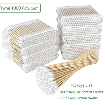 1000 pcs bamboo cotton swabs,