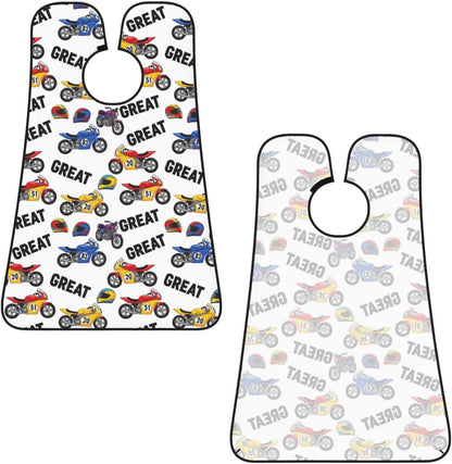 Beard Bib with 3 Suction Cups, Non-Stick Waterproof Hair Catcher Apron, Men's Shaving Essential for Grooming, Vintage Motorcycle Racing Dirt Bike Shave Bib