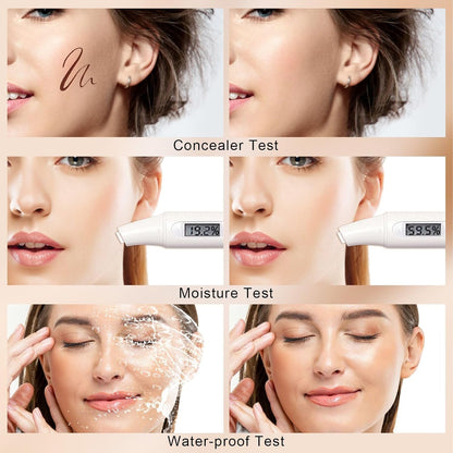 Mushroom Head Air Cushion CC Cream - BB Cream Face Makeup for Mature Skin, Moisturizing Cover Balm Foundation & Long-Lasting Color Correcting Concealer, Even Skin Tone for All Skin Types (Natural)