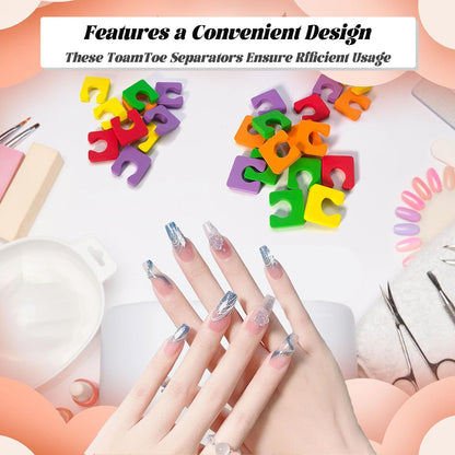 600 Pcs Toe Separators Unisex, Soft Foam Finger Divider Spacer Set, Nail Polish Art Painting Pedicure Tools Suitable for Spa Salon Beauty Foot Therapy, Multicolour