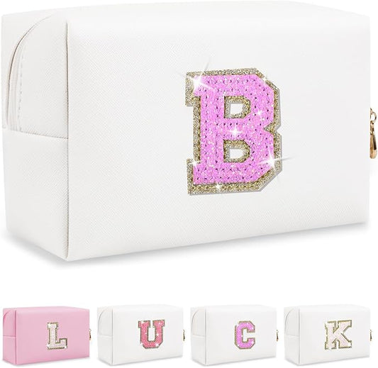 Personalized initial letter makeup bag,