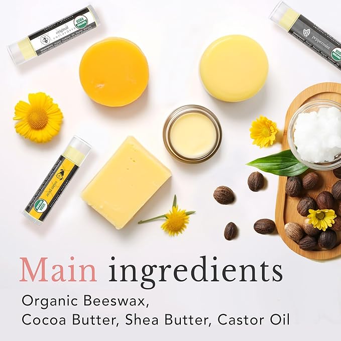 Natural lip balm chapstick pack