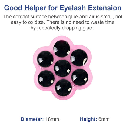 Fenshine 100 PCS Eyelash Extension Glue Holder Flower Shape Cup Plastic Glue Pallet Pad with a Roll for Eyelash Extension Supply