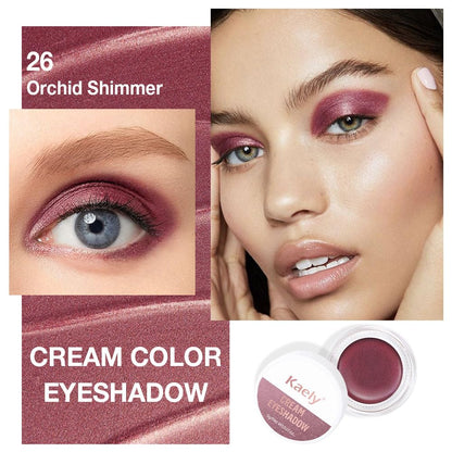 Kaely Single Cream Eyeshadow Pot, Orchid Shimmer Eye Shadow for Older Women High Pigmented Waterproof, Natural Eyeshadow Palette Makeup Brightener, sombras en crema para ojos, Blendable, 26