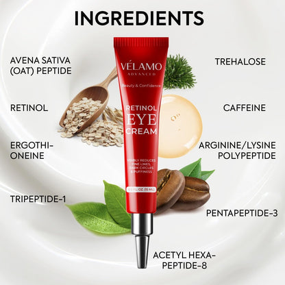 Rapid Reduction Retinol Eye Cream: Under Eye Cream Instantly Reduces Wrinkles Fine Lines Under Eye Bags Puffiness Dark Circles Crow's Feet - Rapid Face Lifting Tightening Firming 1 OZ/15G