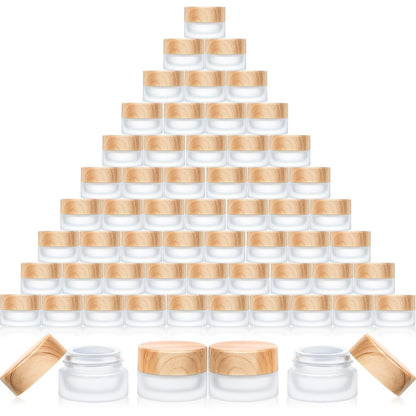 Geiserailie 60 Pieces Glass Cosmetic Containers Empty Sample Jars with Leak Proof Lids Makeup Sample Containers for Lotion Cream Cosmetic (5 Gram)