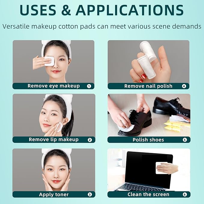 Premium square cotton pads for