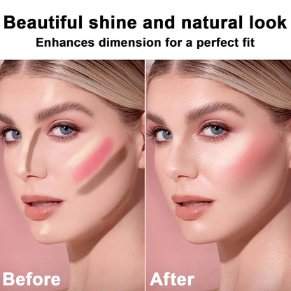 3Pcs Cream Contour Stick Makeup Kit, Shades with Highlighter, Blush and Bronzer Contour Stick for Sculpt the Cheeks, Long Lasting, Waterproof, Matte & Dewy Finish LIGHT(1+3+4)