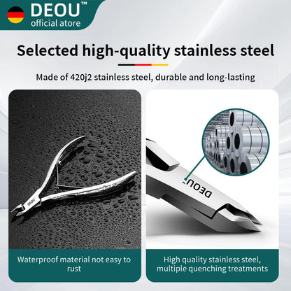DEOU professional cuticle scissors, salon manicure tools, stainless steel eyelash trimmer, Manicurist nail care blade, extremely sharp, for women's manicure (Cuticle scissors + Gift box)