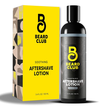 The Beard Club Aftershave for Men – Soothing After Shave Lotion for Men with Chamomile, Tea Tree Oil & Willow Bark – Post Shave Balm Calms Irritation, Prevents Razor Burn & Bumps - 3.4 Fl Oz - 1 Pack
