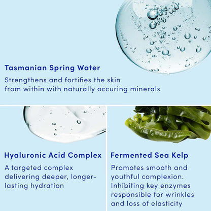 Sand & Sky Tasmanian Spring Water Hydrating Serum with Hyaluronic Acid & Probiotics - Fine Line Reducing Face Serum, Plumps Skin & Smooths Wrinkles, 1 fl oz