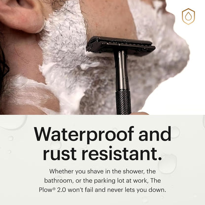 MANSCAPED® The Plow® 2.0 Premium Single Blade Double-Edged Safety Face Razor for Men