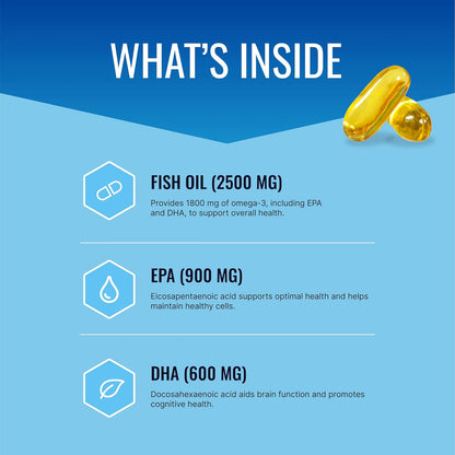 Omega-3MD - Fish Oil EPA & DHA - Improve Cognitive Health - 2 Bottles - 6 Month Supply