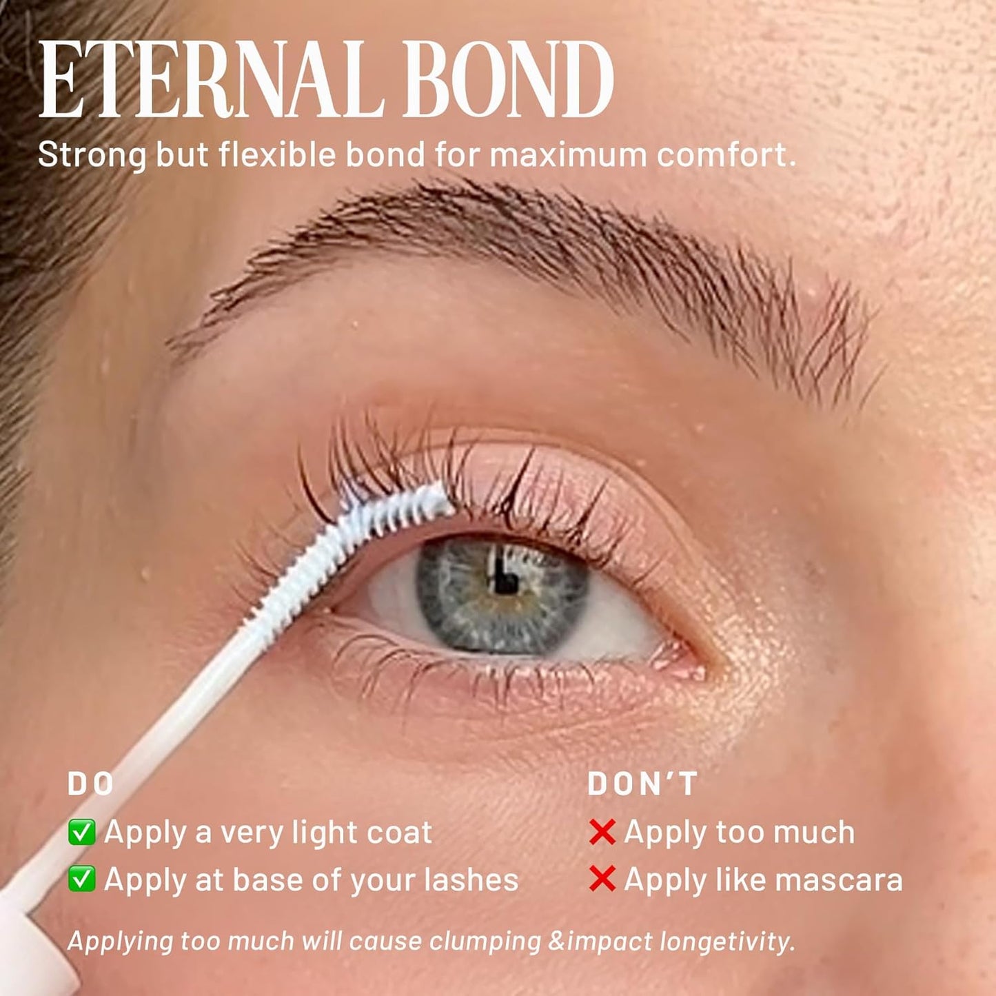 Lilac St - Eternal Bond (Clear) - Lash Cluster Glue - Quick Dry Formula - Mini Mascara Wand Applicator - Strong & Flexible Hold - Waterproof - Sensitive Eyes Safe - Cruelty Free, Vegan, Women Founded