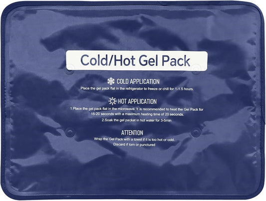 Reusable Gel Soft Ice Packs for Injuries, Flexible Hot and Cold Packs Bag for Knees, Back, Face, Joint & Muscle Pain Relief (Large 11.81"x 15.75")