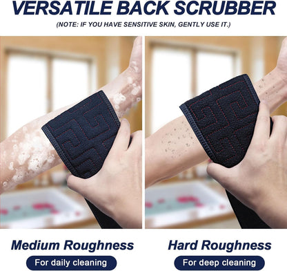 Exfoliating Back Scrubber for Shower, 38 Inches Long Back Exfoliator with Two Handles for Men and Women Acne, Double-Sided Bath Back Washer Body Cleaner to Scrub Your Skin