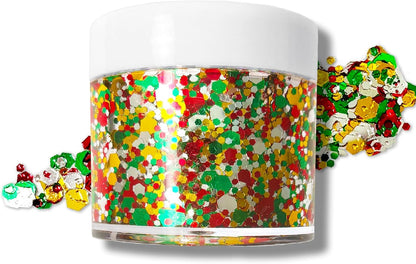 Christmas Glitter Gel for Body, Face, Hair and Lip, Color Changing Glitter Gel Under Light (Christmas)