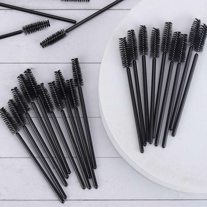 1000 Disposable Mascara Wands Eyelash Brushes Spoolies for Eyebrow Eye Lash Extension Black