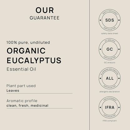 VINEVIDA Organic Eucalyptus Essential Oil 16 oz - Undiluted, Pure, Vegan, and Sustainable